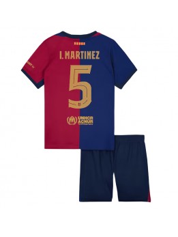 Billige Barcelona Inigo Martinez #5 Hjemmedraktsett Barn 2024-25 Kortermet (+ Korte bukser)